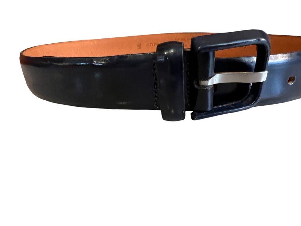 Vintage Holt Renfrew Genuine Leather Belt Navy Blue M